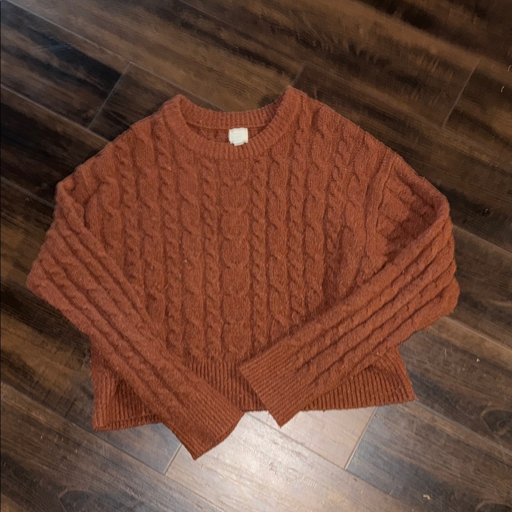 a new day Cable Knit Sweater in Warm Brown